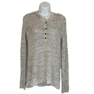 HOLD AFree People Hoodie Grey Crochet Knit XS